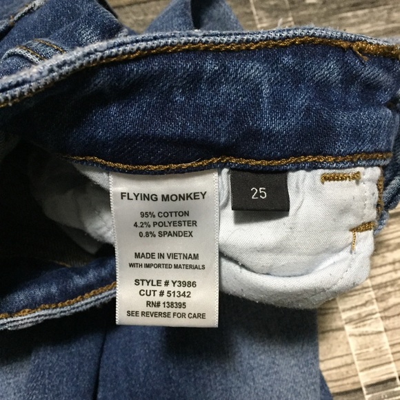 Flying Monkey Moon Legend Mom Jeans Women’s 25 (Inseam 29) Distressed Stretch - Picture 11 of 11